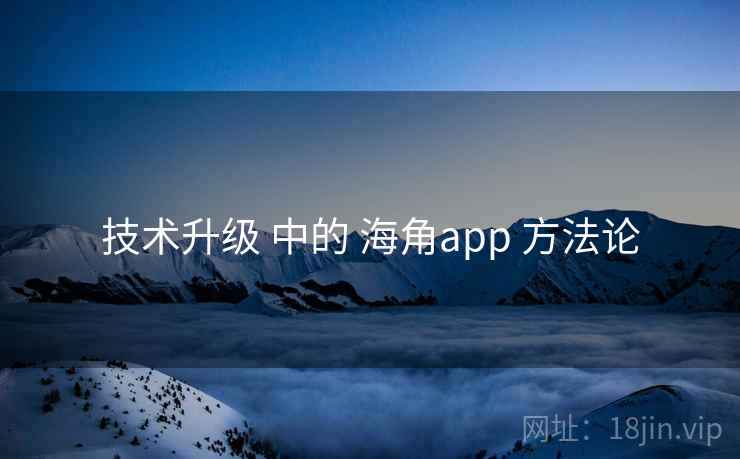 技术升级 中的 海角app 方法论 技术升级 中的 海角app 方法论